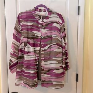 Alfred Dunner 2pc full button Blouse with matching separate tank in 20W
